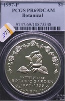 1997 P PCGS PF69DC BOTANICAL SILVER DOLLAR