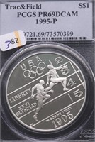 1995 P PCGS PF69DC TRACK AND FIELD SILVER DOLLAR