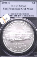 2006 S PCGS MS69 SAN FRANCISCO SILVER DOLLAR