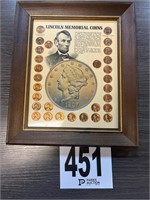 Framed Lincoln Memorial Coins
