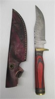 5.5" Damascus steel fixed blade knife with