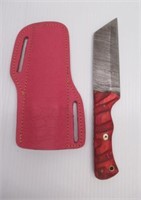 4.5" Damascus steel fixed blade knife with