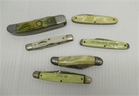 (6) Antique folding pocket knives.
