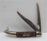 Fish-knife 4" 2 blade folding pocket knife.