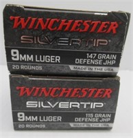 (40) Rounds of Winchester Silvertip 9mm Luger