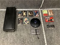 Cassettes, CD Player, and Case Bundle