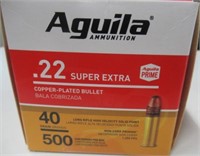 Unopened box of Aguila .22 Super Extra 40 grain