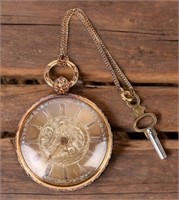 14K YELLOW GOLD VINTAGE WIND-UP POCKET WATCH