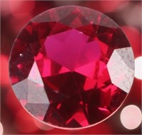 3.20CT ROUND-CUT RED RUBY LOOSE GEMSTONE