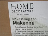 HOME DECORATORS 52" CEILING FAN W/ COLOR CHANGE L