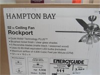 HAMPTON BAY ROCKPORT 52" CEILING FAN W/ LED LIGHT