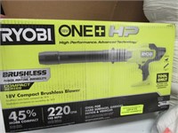 RYOBI ONE+ CORDLESS COMPACT BRUSHLESS BLOWER, INCL