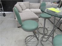 VINTAGE BAR HEIGHT CONTEMPORARY STYLE DINING SET: