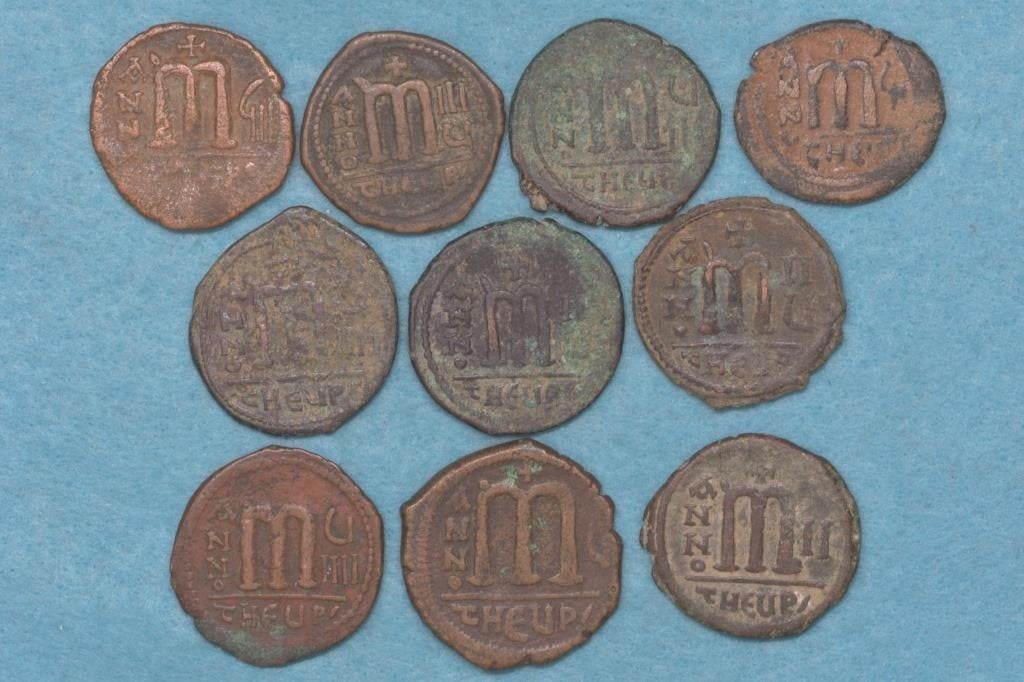 10 Byzatine Hammered Copper Coins