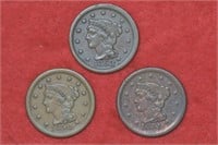 3 - Large Cents 50, 51 and 53