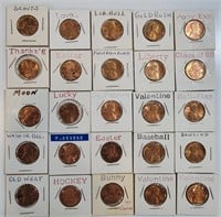 25 - Lincoln Head Pennies w/ Stamp Punches