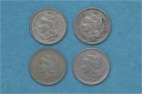 4 - 1868 Three Cent Nickels