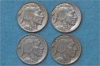 4 - 1913 Ty1 Buffalo Nickels