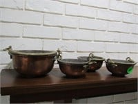 Copper looking bowls with handles