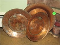 3 copper looking bowls