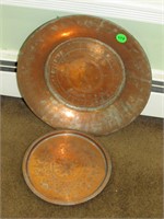 Copper looking bowl and tray