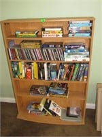 Bookcase and movies and CDs