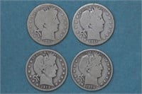 4 - Liberty Head Barber Half Dollars