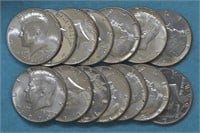14 JFK Half Dollars 40% Silver $7 FV
