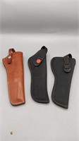 3 pistol holsters size 6,3,and. 44