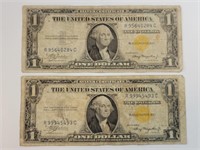 2 - 1935 $1 Silver Cert North Africas