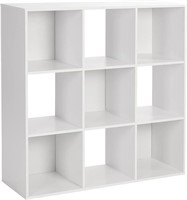 *9 Cube White Storage Organizer Wood Display Shelf