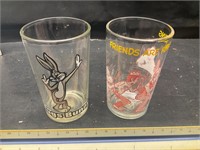 2 vintage glass Archies & Bugs Bunny