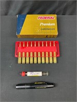 Assorted Rifle Cartridges and accessories