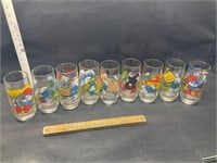 9 Smurf glasses