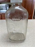 Vintage craft glass, orange juice, jar with lid