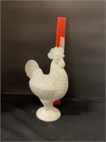 Milk glass covered rooster