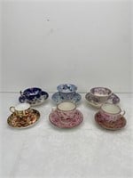 Lot of 6 19th Century English Cup & Saucers