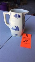 7” vintage white/blue porcelain pitcher minor