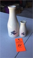 10” and 5” Prairie Farms milk bottles  good