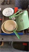 Green enamelware etc