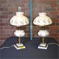2 VTG marble base lamps