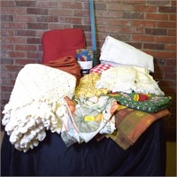 Afghan, blankets, table cloths, seat cushions