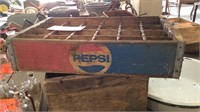Primitive box crate, wood Pepsi crate