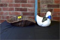 Porcelain basket and duck