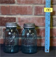 VTG Blue Ball Mason qt #13 jars