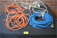 Electric cords  ( blue one has a burnt end)