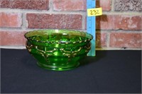 VTG Emeral green depression glass bowl