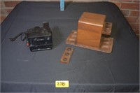 VTG Wood Wooden smoking tobacco 6 pipe rack stand