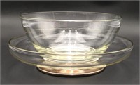 Clear Glass Chip and Dip Dishes