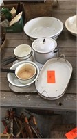 Black trim enamelware